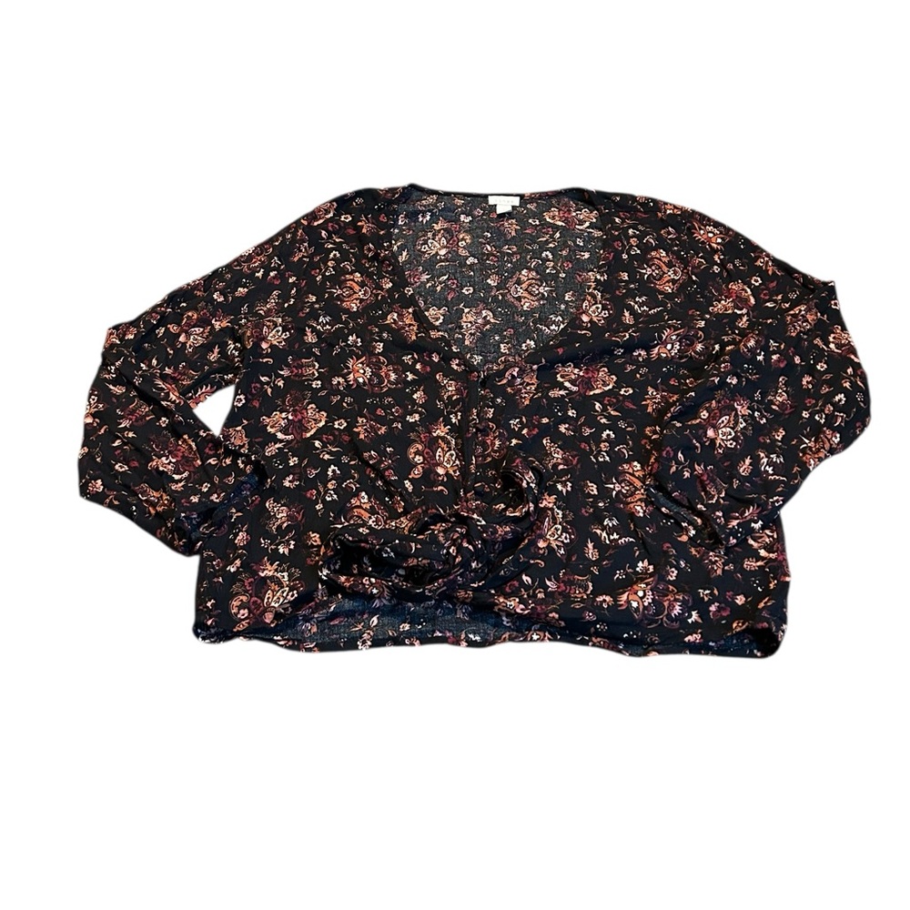 HINGE deep v tie waist blouse